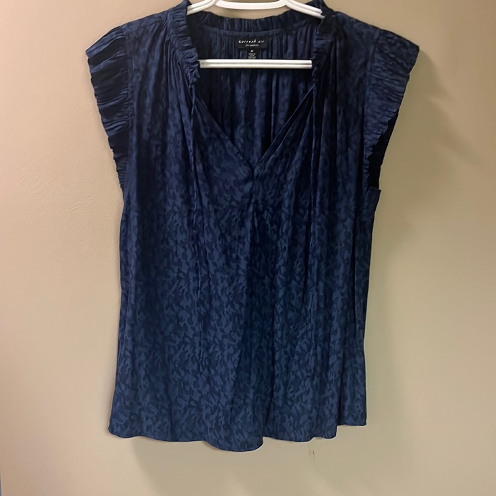 Navy Patterned Blouse - image 1